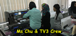 Tv3 Jalan Jalan Cari Makan video shoot, Ms Chu giving a demo to TV3 crew
